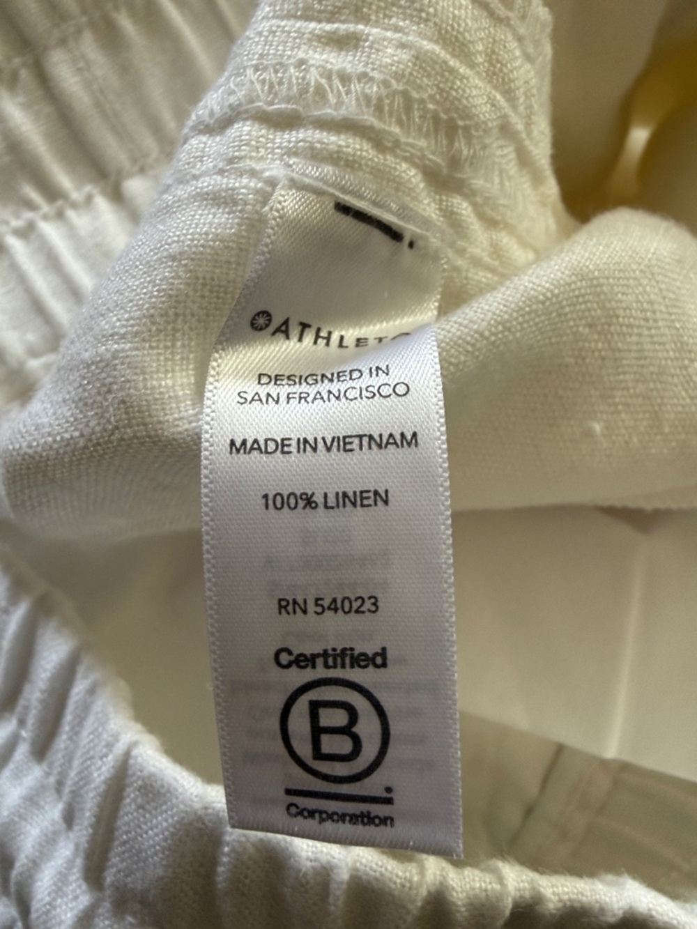 Women’s White Linen-Blend Drawstring Pants - Picture 5 of 6